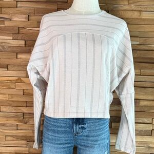 Monrow | Seamed |Striped | Sweatshirt | cream | XS